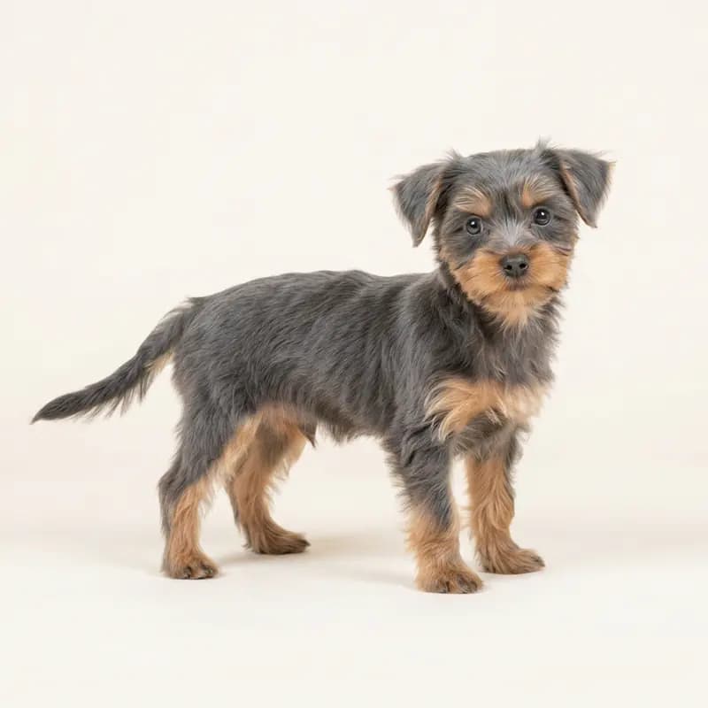 Morkie Welpe in Blå med tan