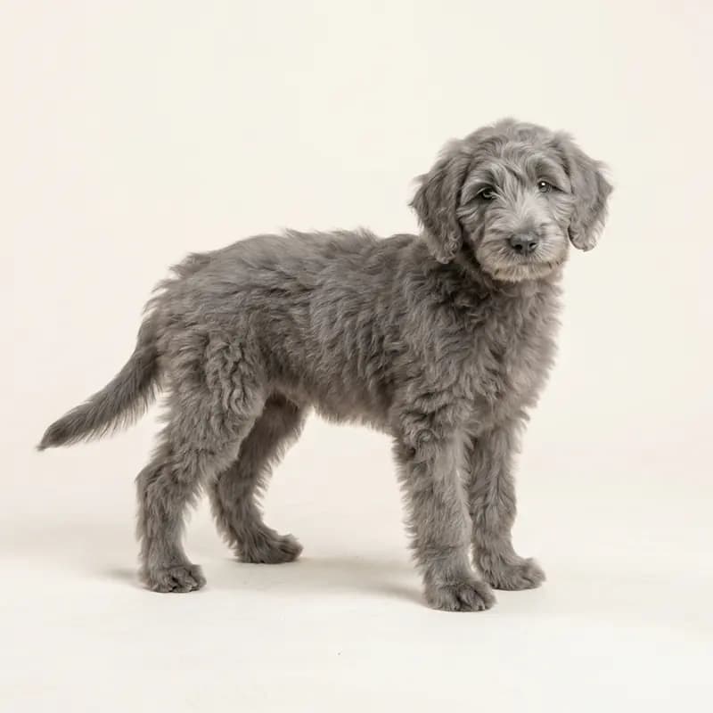 Sheepadoodle Welpe in Grå