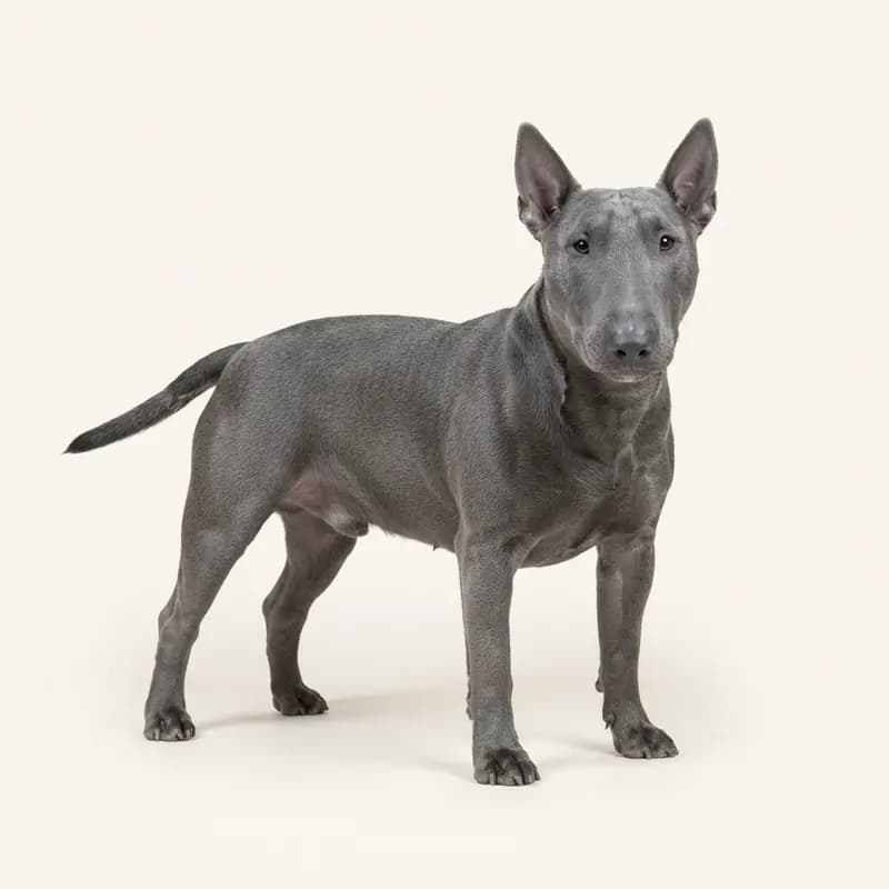 Mavi renginde yetişkin Bull Terrier