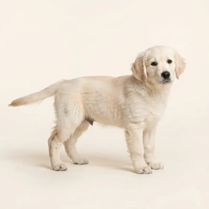 Golden Retriever Welpe in Creme