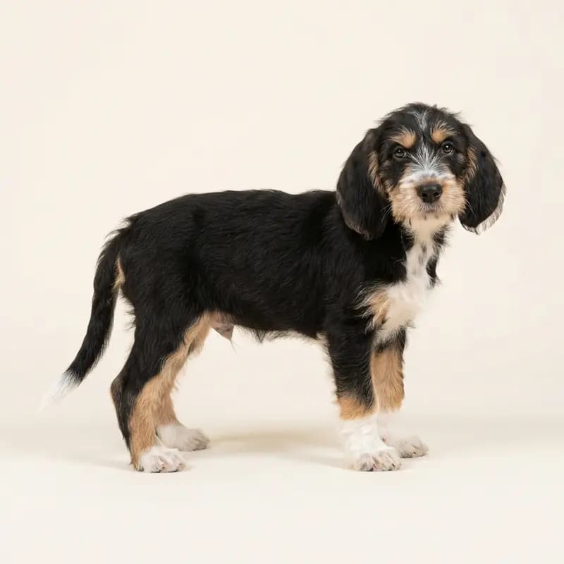 Otterhound Welpe in Trefarvet