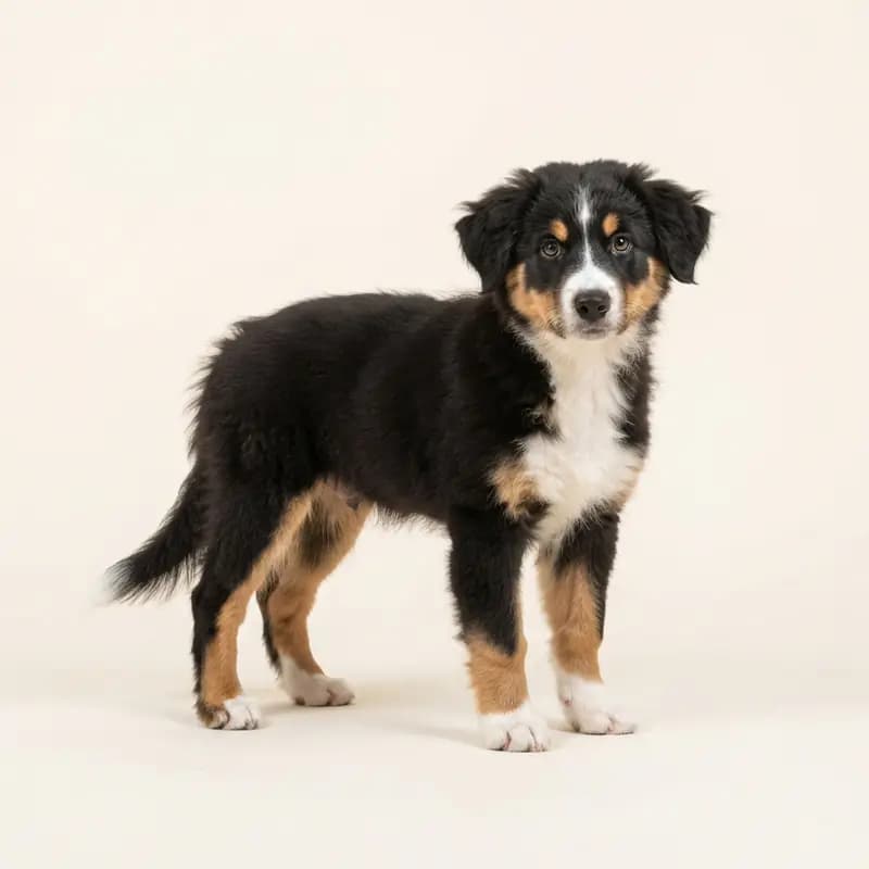 Alpin hyrdehund Welpe in Trefarvet