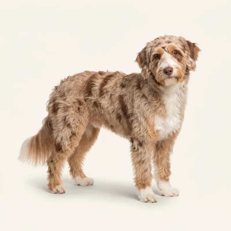 Voksen Bordoodle i Red merle