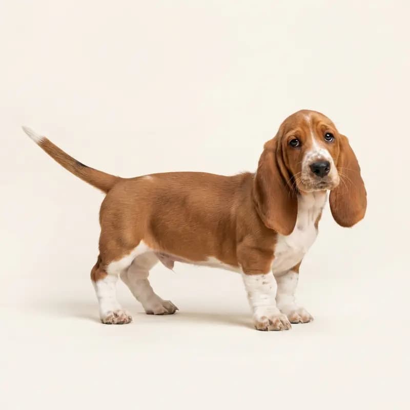 Basset Hound Welpe in Rød-hvid