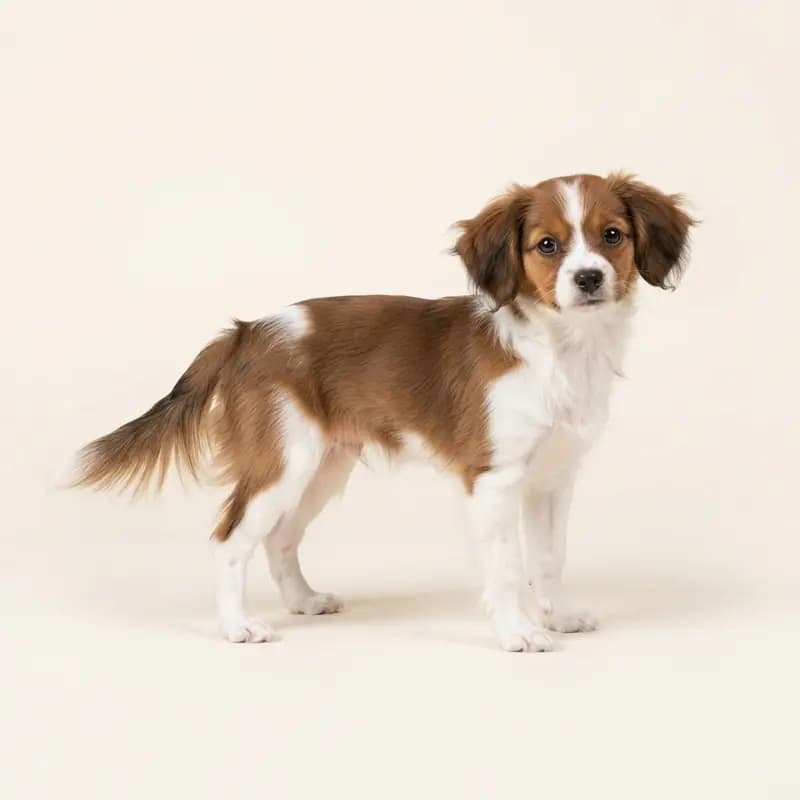 Phalene, Continental Toy Spaniel Welpe in Brun-hvid