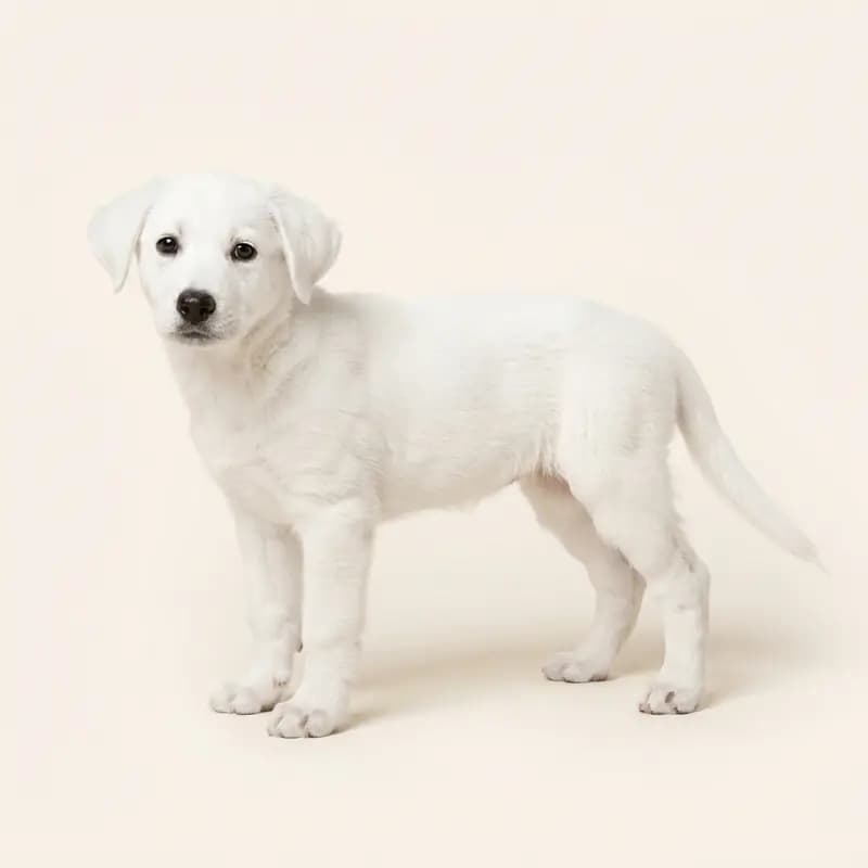Blandingshund Welpe in Hvid