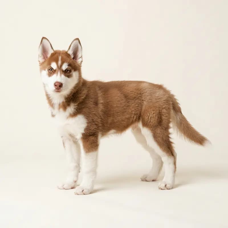Husky d'Alaska Welpe in Rouge et blanc