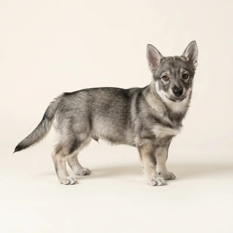 Västgötaspets Welpe in Gris loup