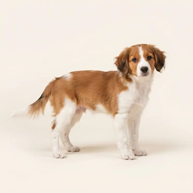 Nederlandse Kooikerhondje Welpe in Rood-wit