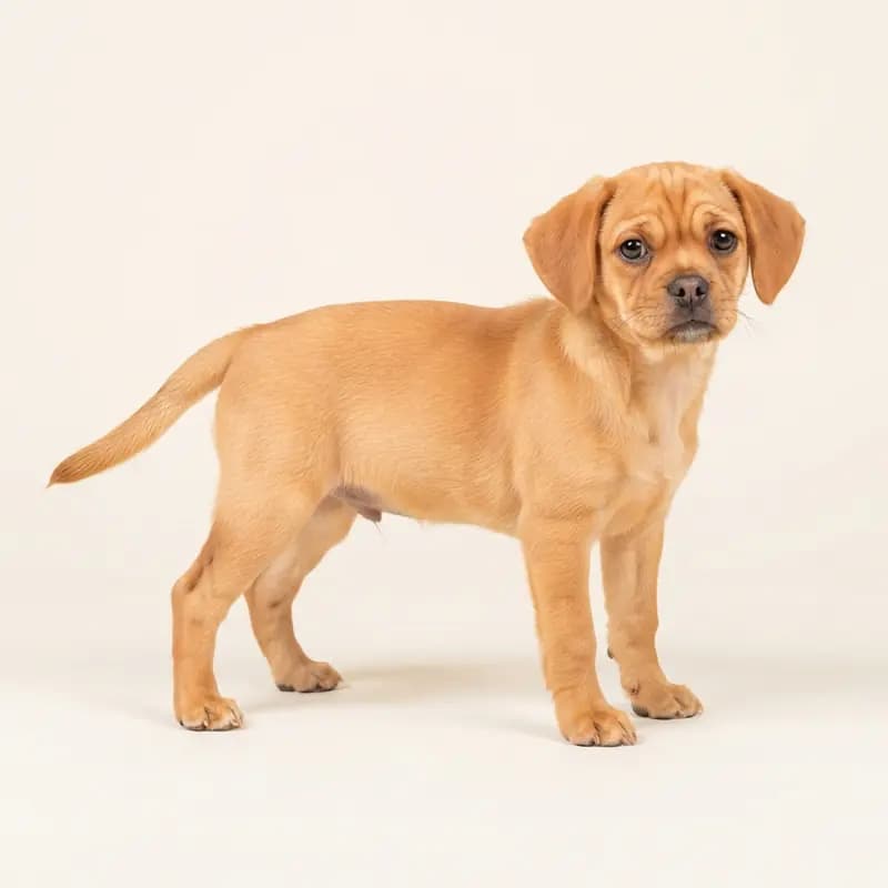 Puggle Welpe in Abrikos