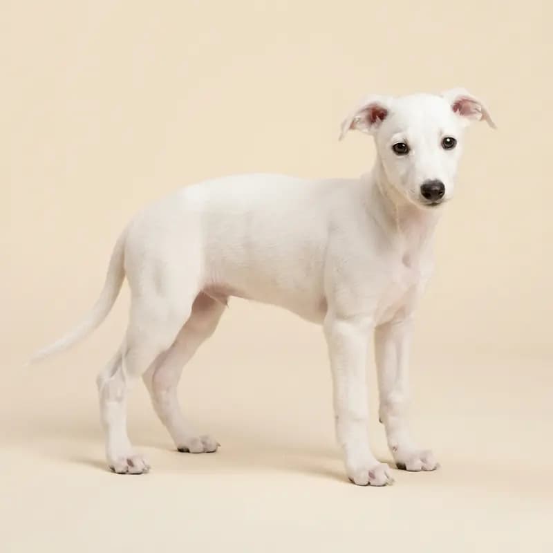 Whippet Welpe in Hvid