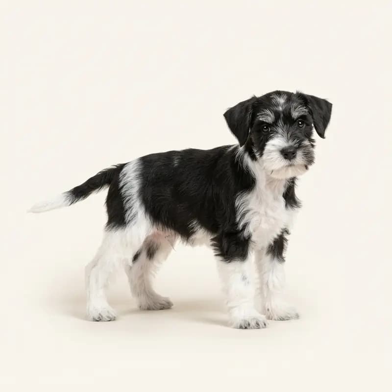 Dværgschnauzer Welpe in Sort-hvid