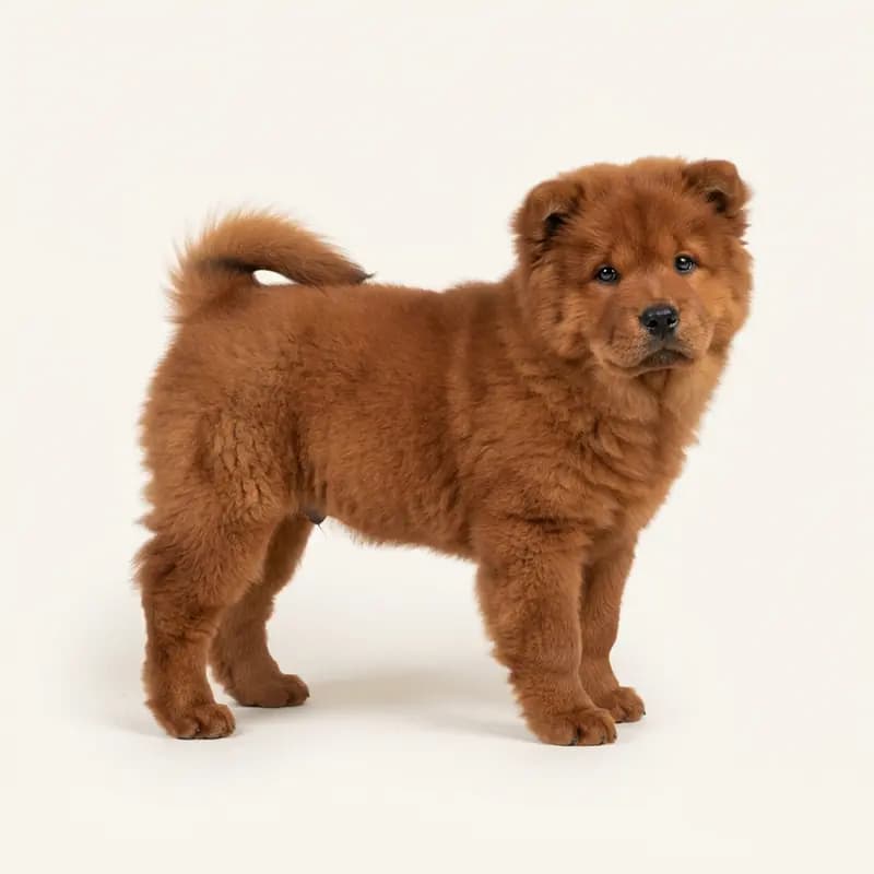 Chow Chow Welpe in Rød