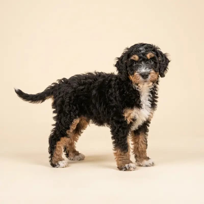 Spansk vandhund Welpe in Trefarvet