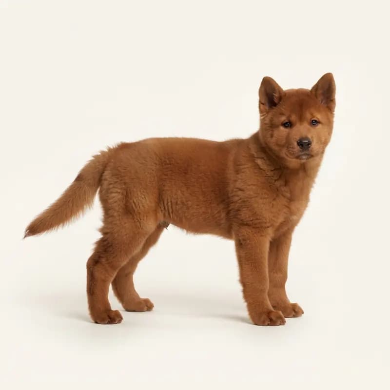 Amerikan Akita Welpe in Kırmızı