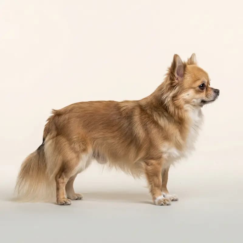 Çift kat tüy tüy tipine sahip Chihuahua