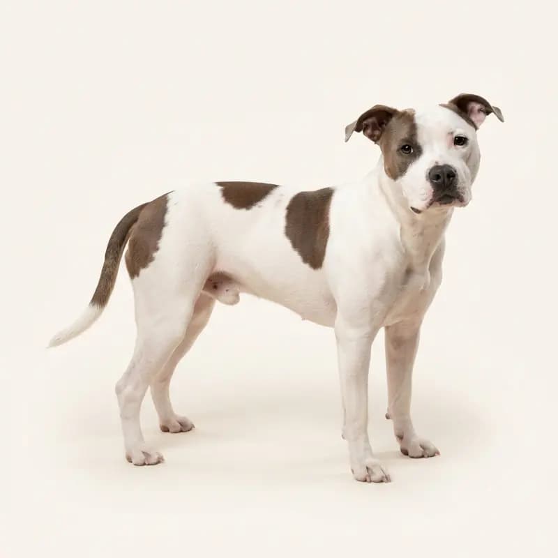 Voksen Amerikansk Staffordshire Terrier i Broget