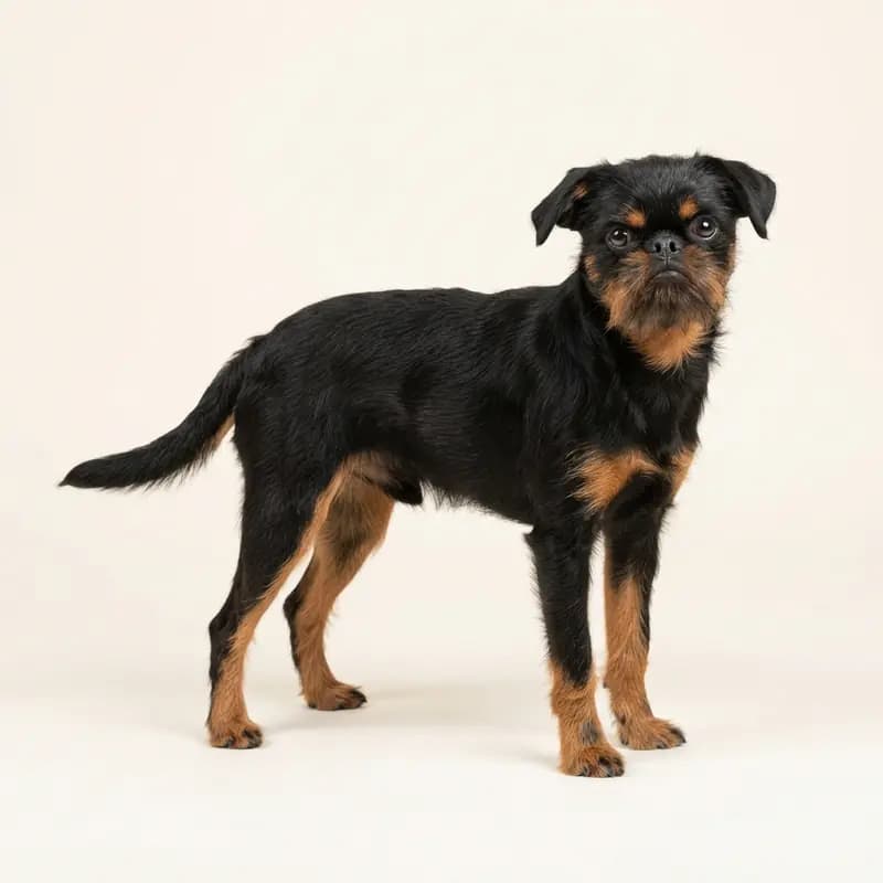 Voksen Belgisk Griffon i Sort med tan
