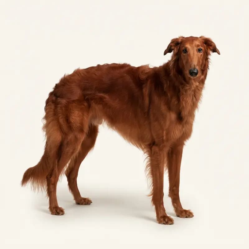Volwassen Barzoi in Rood
