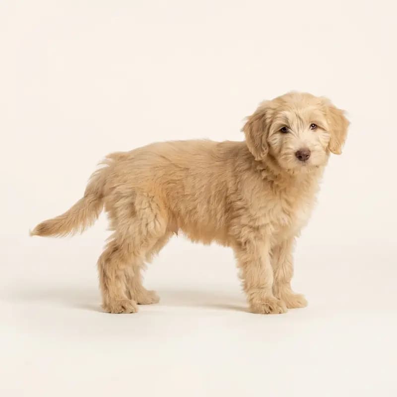 Bearded Collie Welpe in Fawn