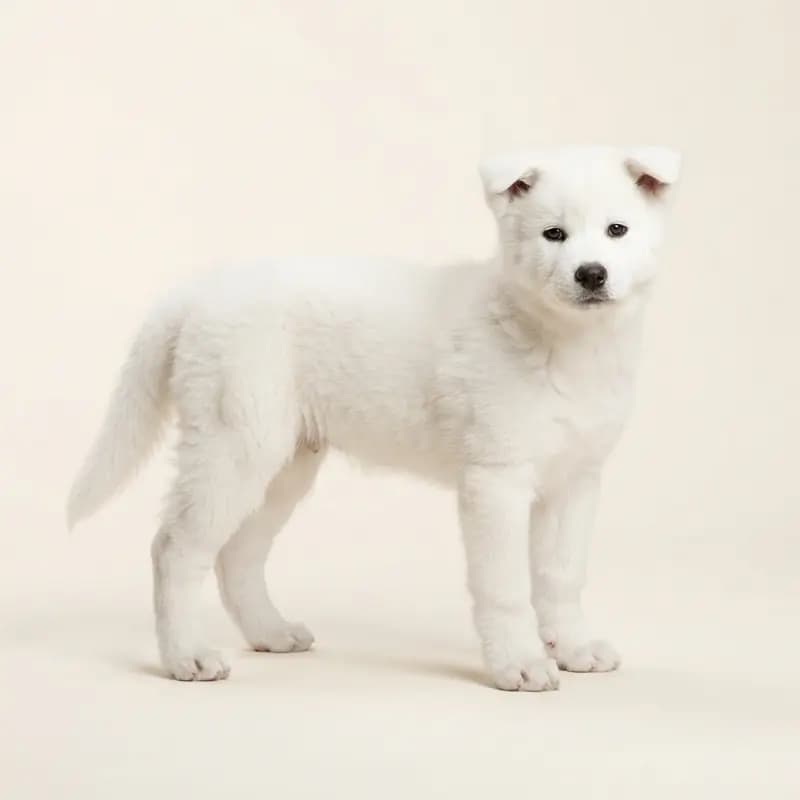 Akita Welpe in Hvid