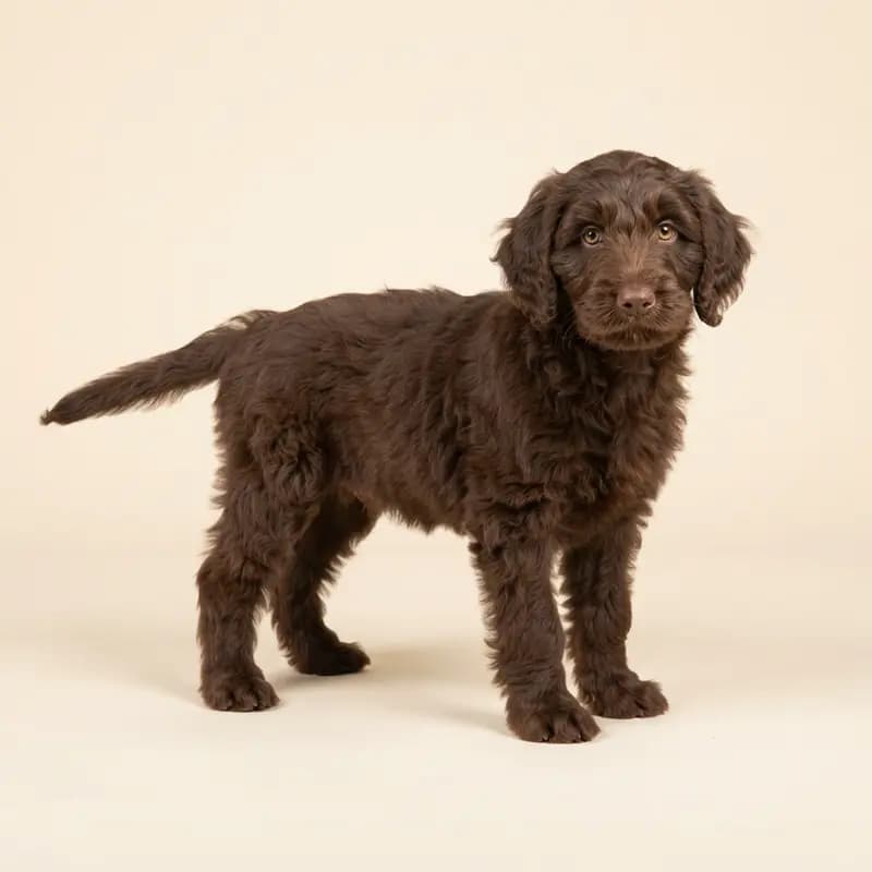 Labradoodle Welpe in Çikolata kahvesi