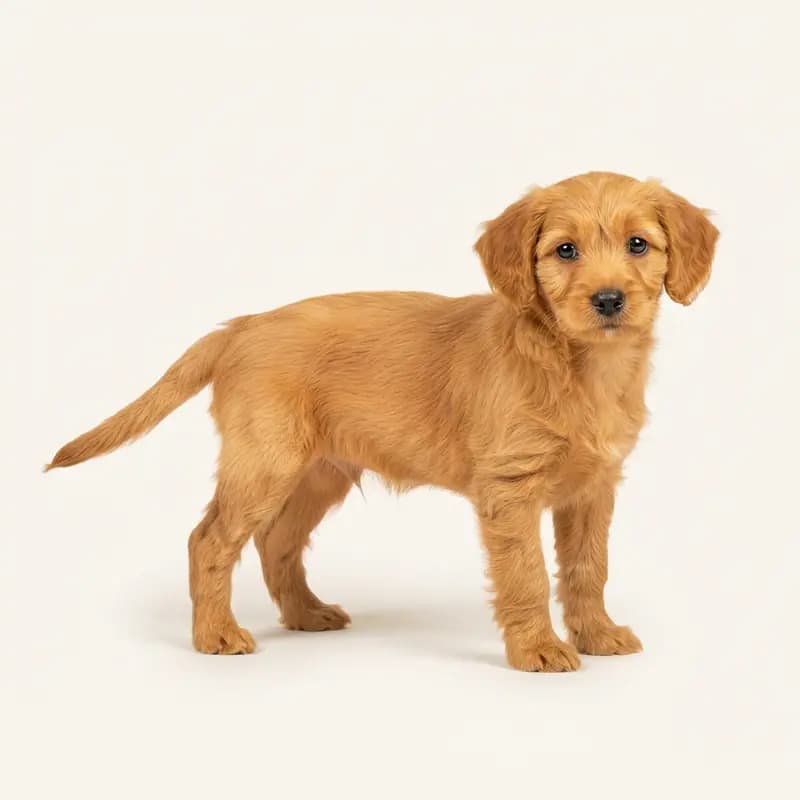 Jackapoo Welpe in Guldfarvet