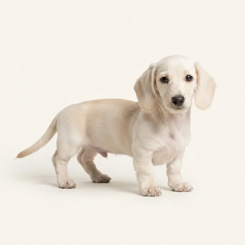 Korthåret Gravhund Welpe in Creme