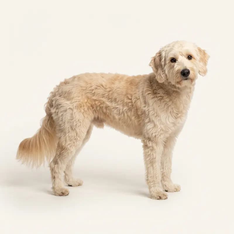Voksen Bordoodle i Creme