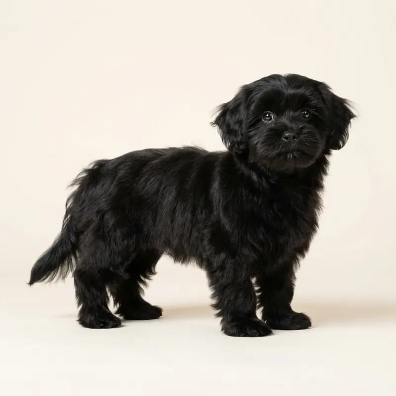 Lhasa Apso Welpe in Siyah