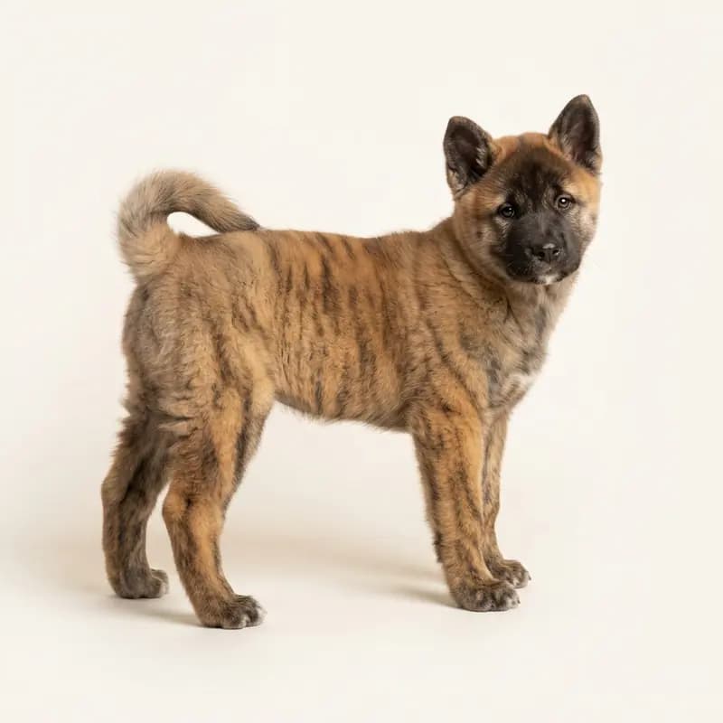 Amerikan Akita Welpe in Çizgili (brindle)