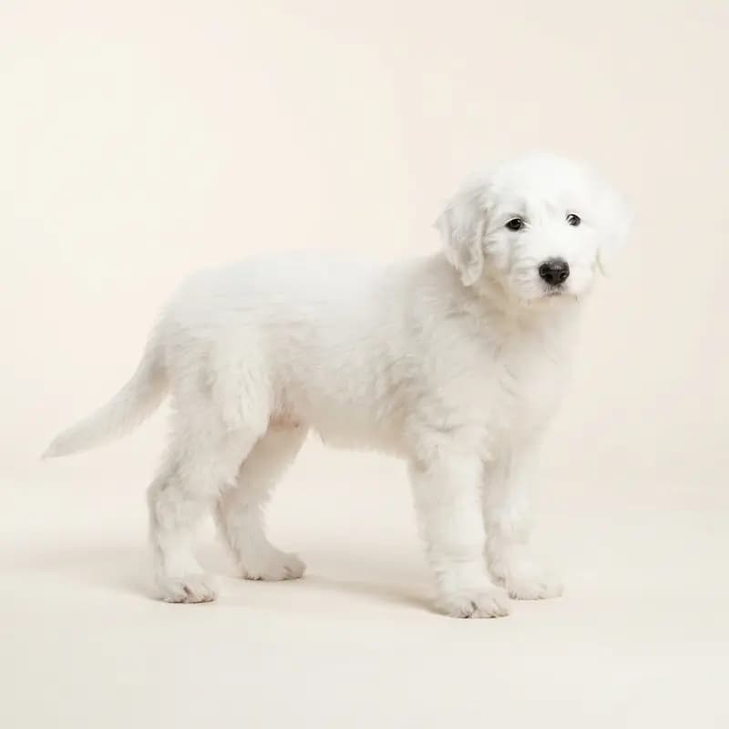 Eski İngiliz Çoban Köpeği Welpe in Beyaz