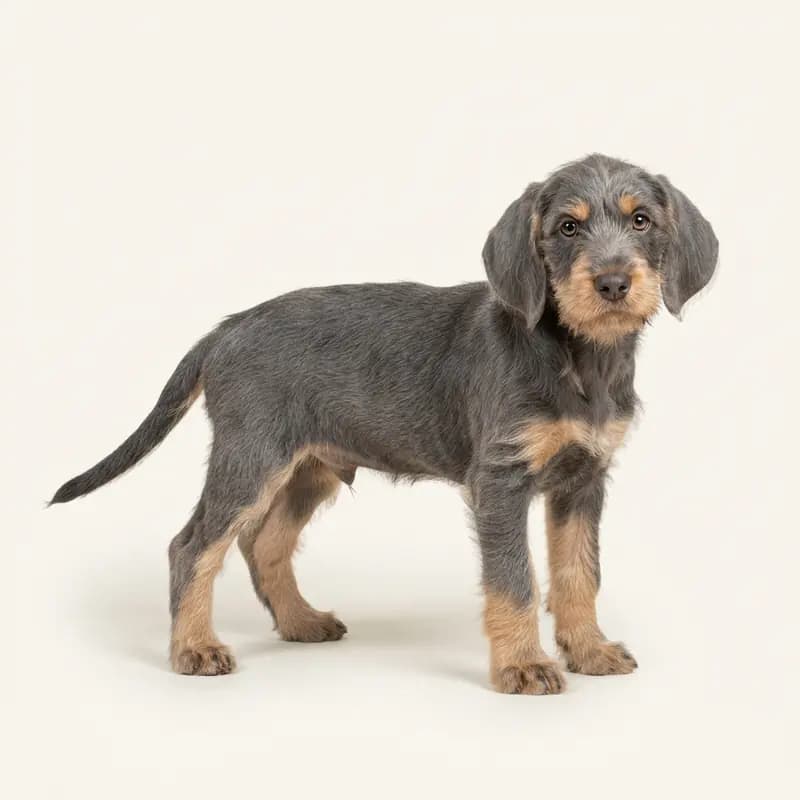 Griffon Bleu de Gascogne Welpe in Blå med tan