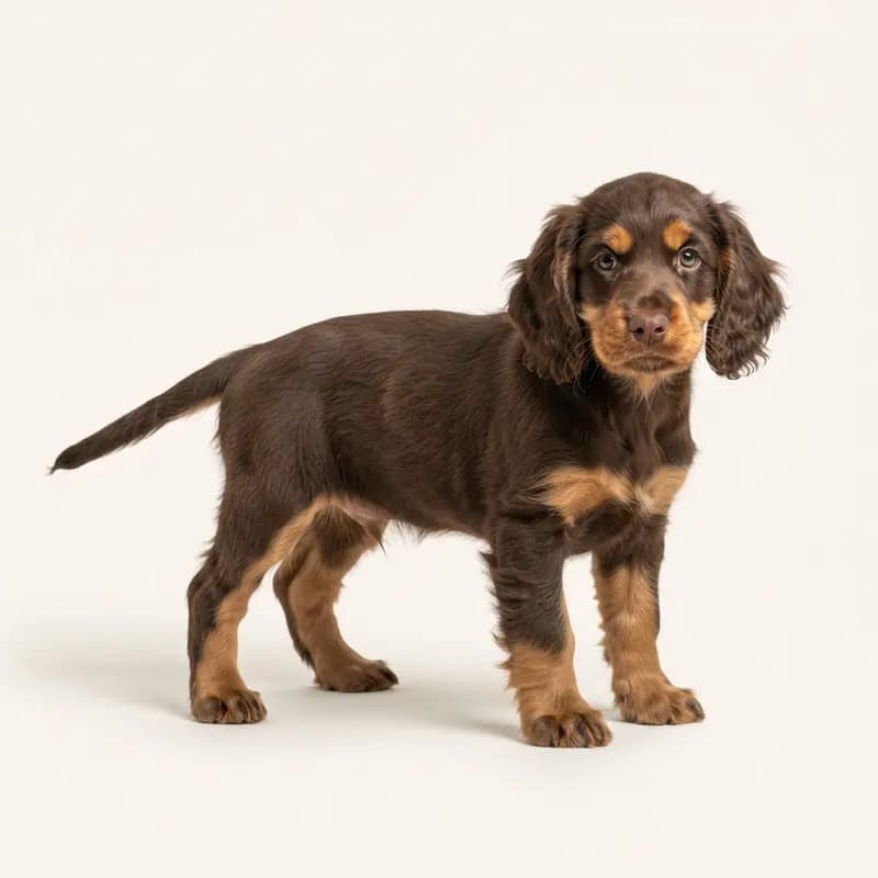Field Spaniel Welpe in Bruin met tan