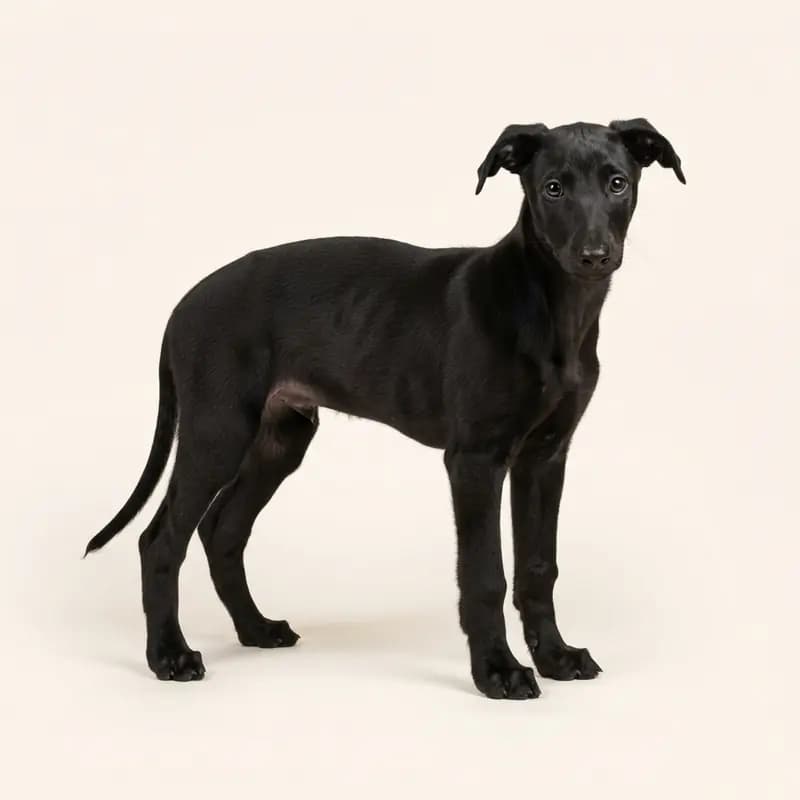 Greyhound Welpe in Zwart