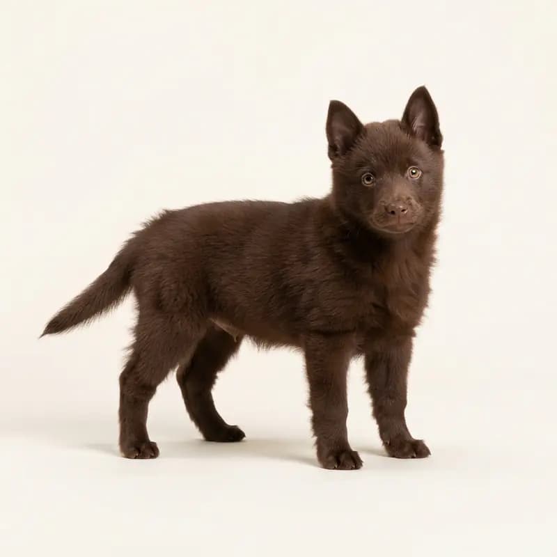 Schipperke Welpe in Chokoladebrun