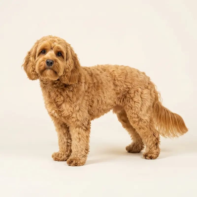 Voksen Cavapoo i Guldfarvet