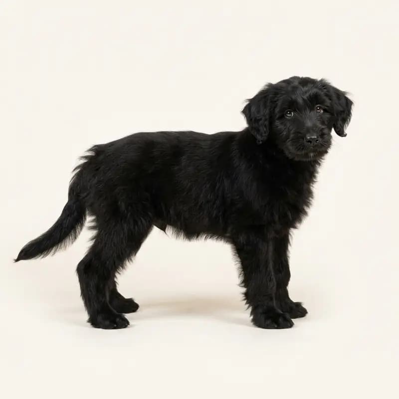 Bearded Collie Welpe in Sort