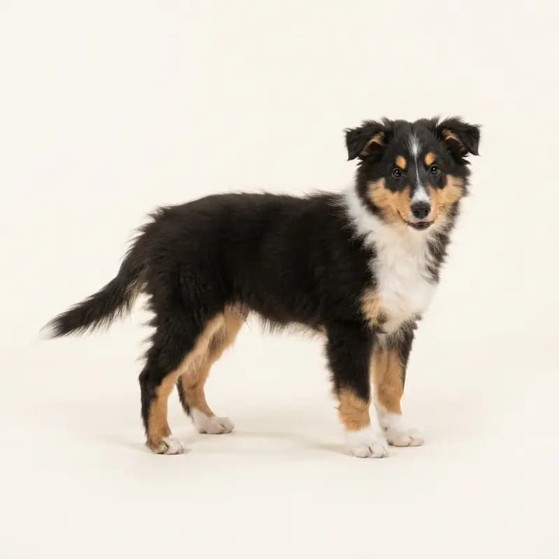 İngiliz Collie Welpe in Üç renkli