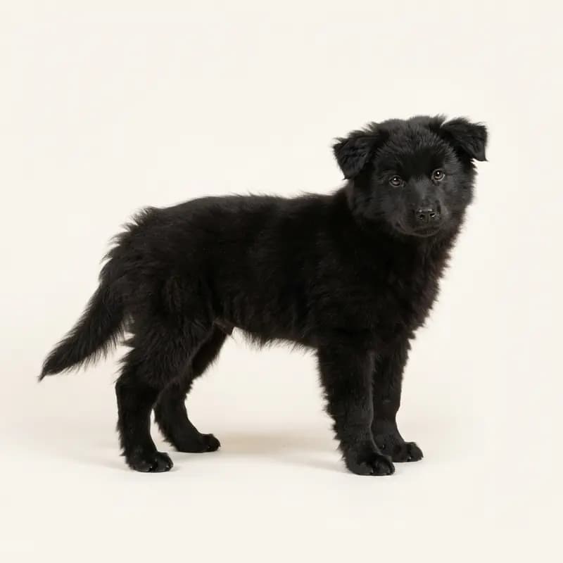 Fin Lapphund (Suomenlapinkoira) Welpe in Siyah