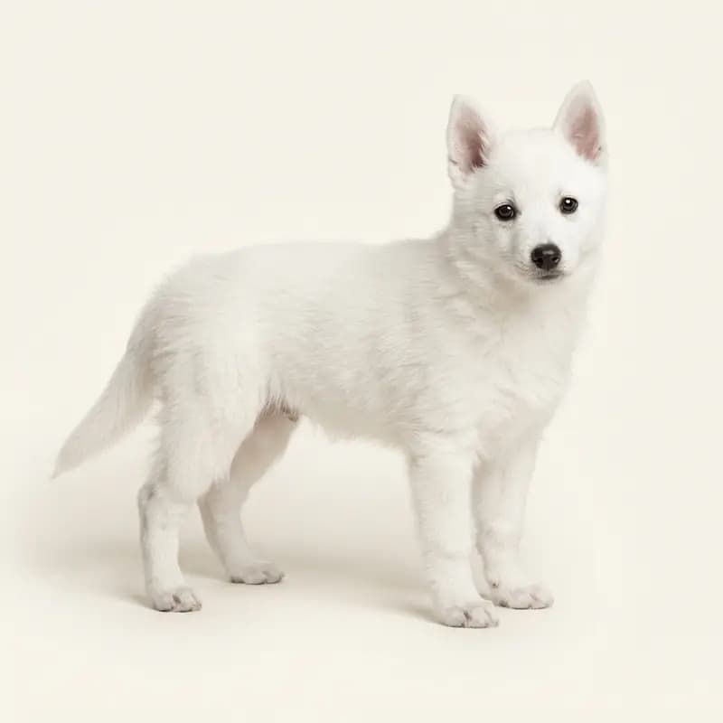 Schipperke Welpe in Hvid