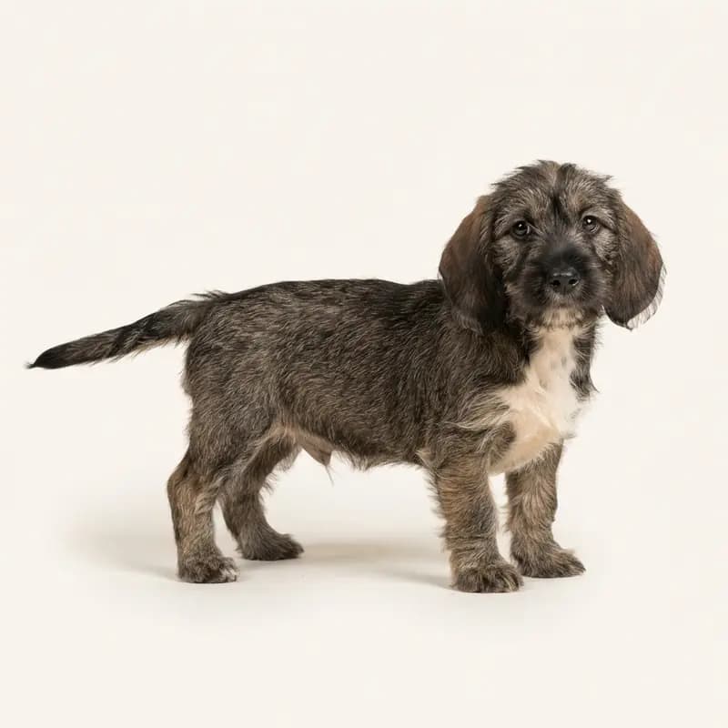 Petit Basset Griffon Vendéen Welpe in Wildzwijnkleur