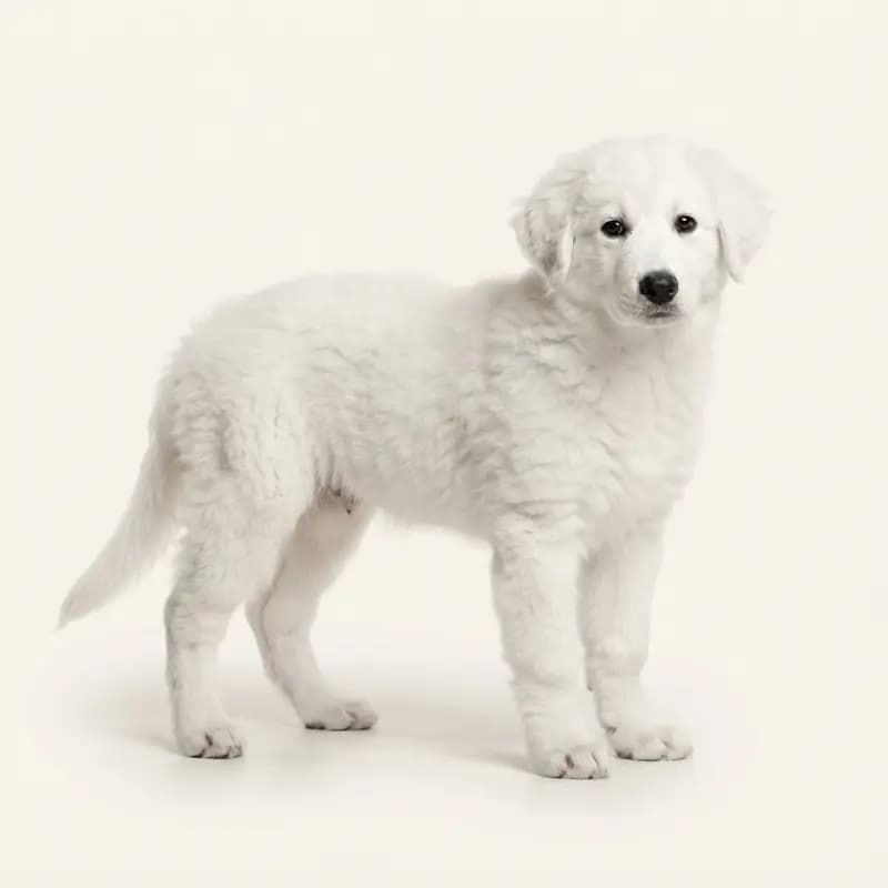 Kuvasz Welpe in Wit
