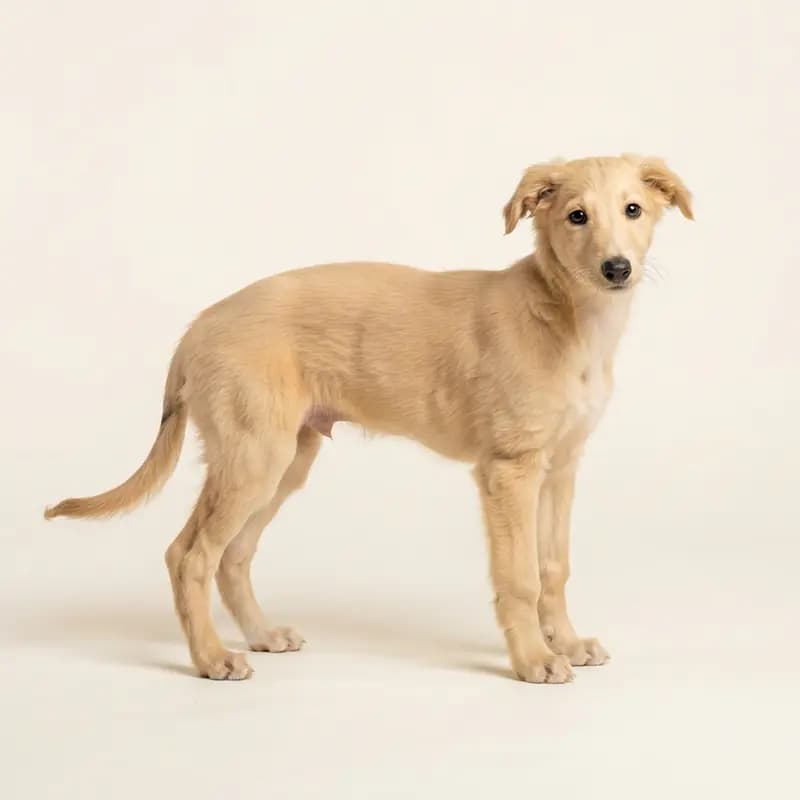 Silken Windhound Welpe in Reekleur