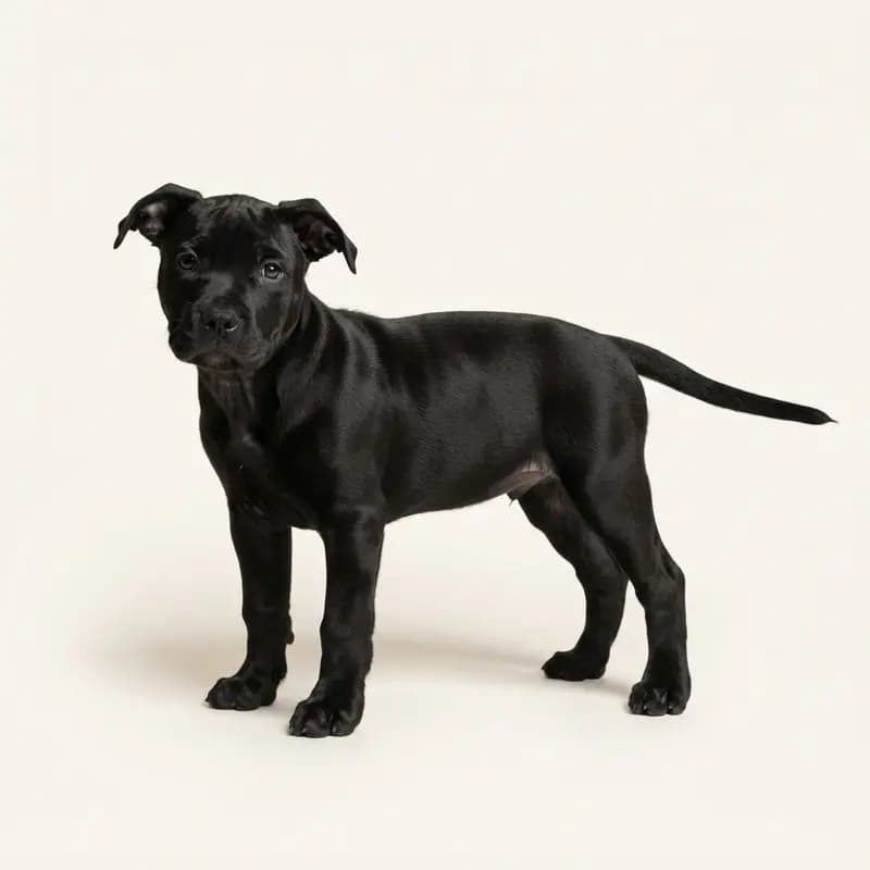 Amerikansk Staffordshire Terrier Welpe in Sort