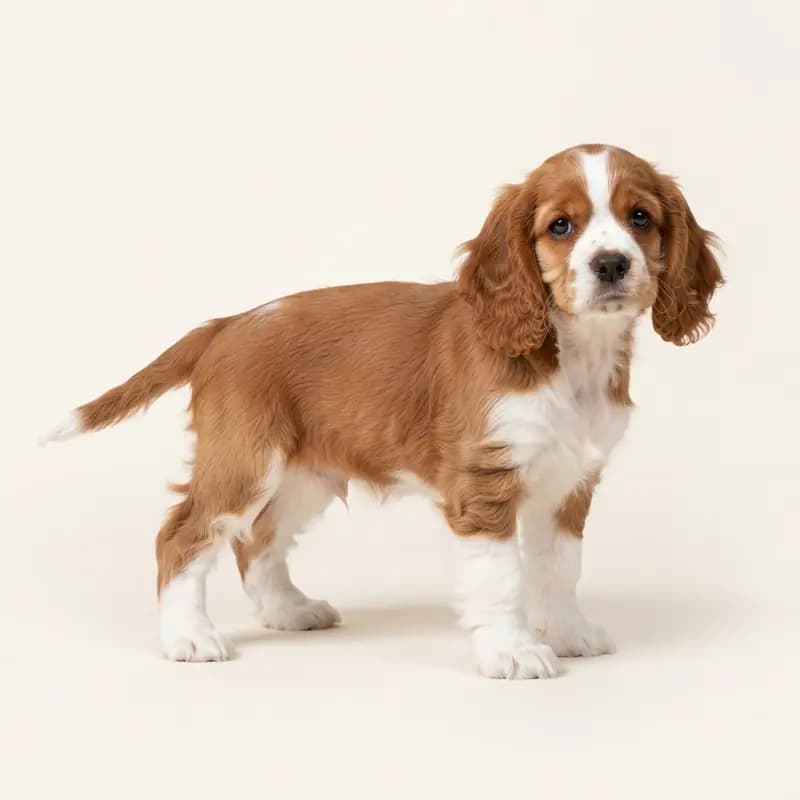 Amerikansk Cocker Spaniel Welpe in Rød-hvid