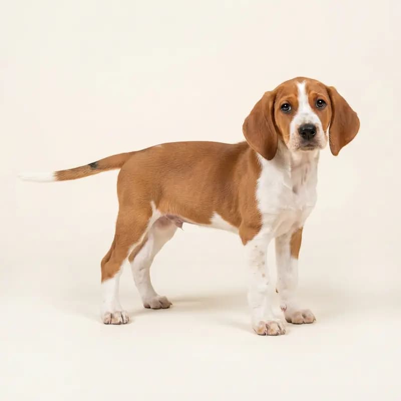 İngiliz Coonhound Welpe in Kırmızı-beyaz