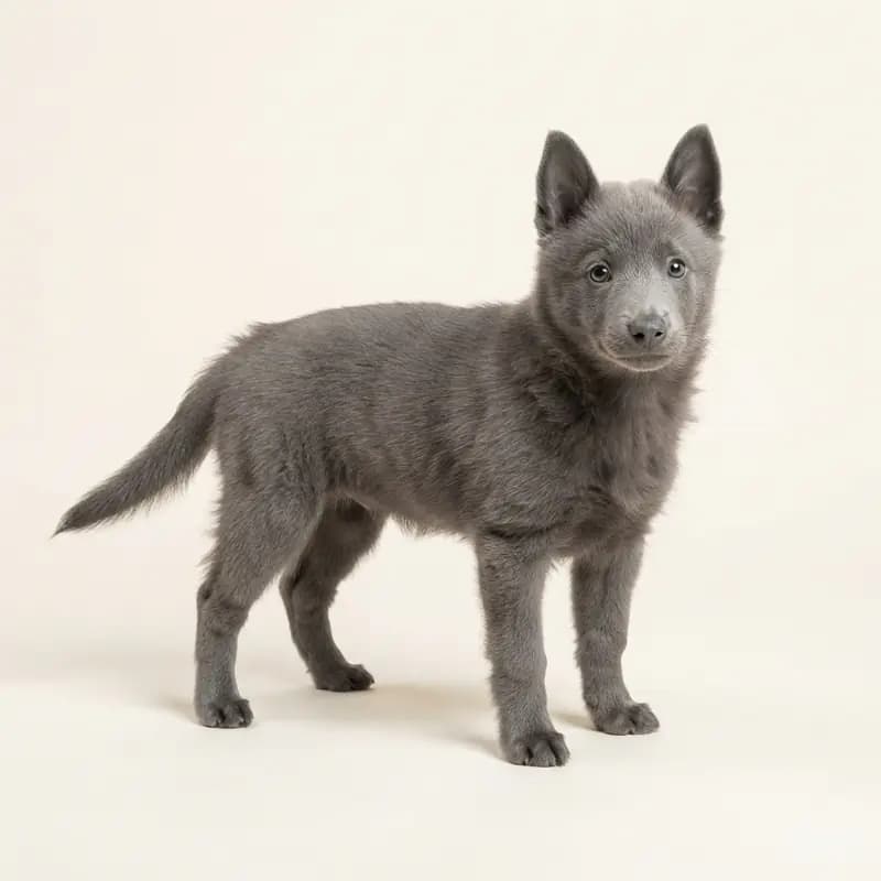 Schipperke Welpe in Blå