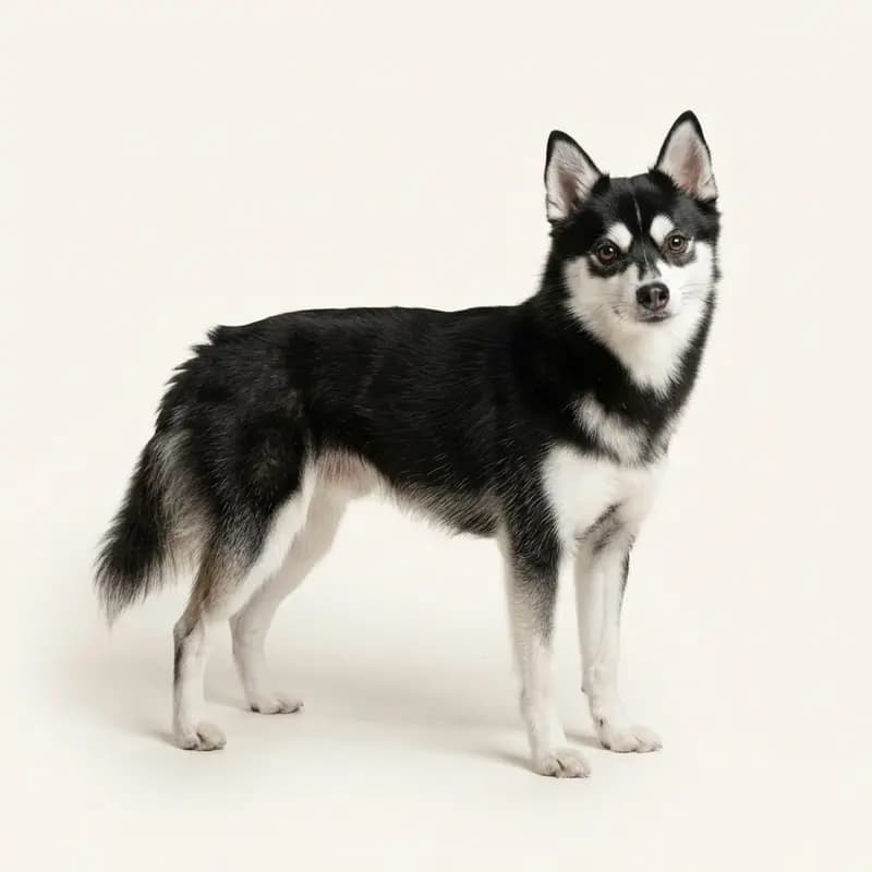 Voksen Alaskan Klee Kai i Sort-hvid