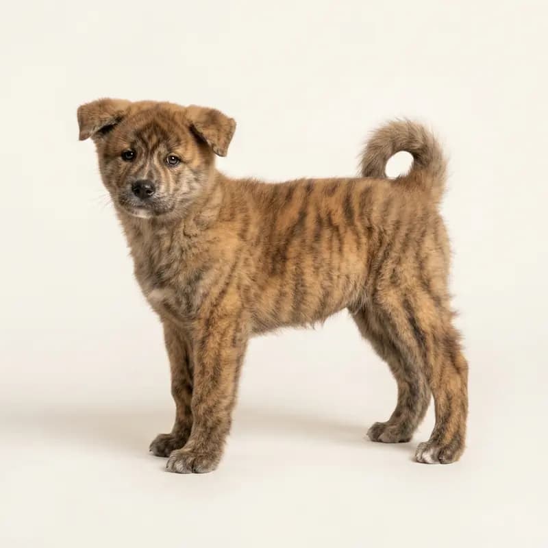 Akita Welpe in Stribet